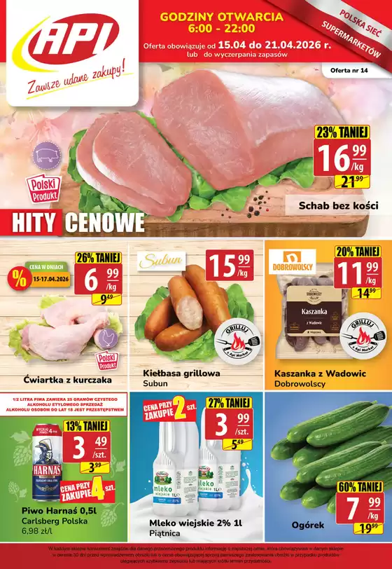 Katalog API MARKET | Gazetka promocyjna Api Market ważna 15 - 21 kwi 2026 | 2026-04-16T00:00:00.000Z - 2026-04-21T00:00:00.000Z