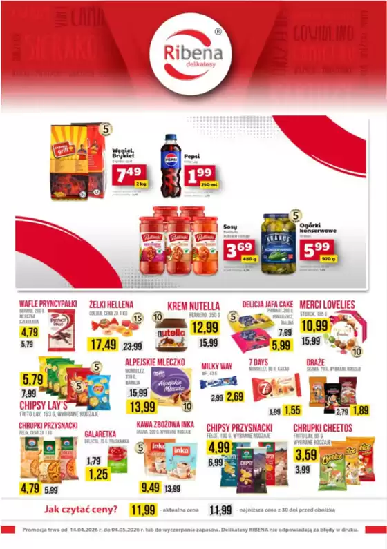Katalog Delikatesy Ribena w: Milejczyce | Promocja do 4.05  | 2026-04-17T00:00:00.000Z - 2026-05-04T00:00:00.000Z