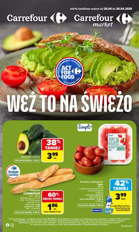 Katalog Carrefour | Gazetka Weź to na świeżo | 2026-04-19T00:00:00.000Z - 2026-04-26T00:00:00.000Z