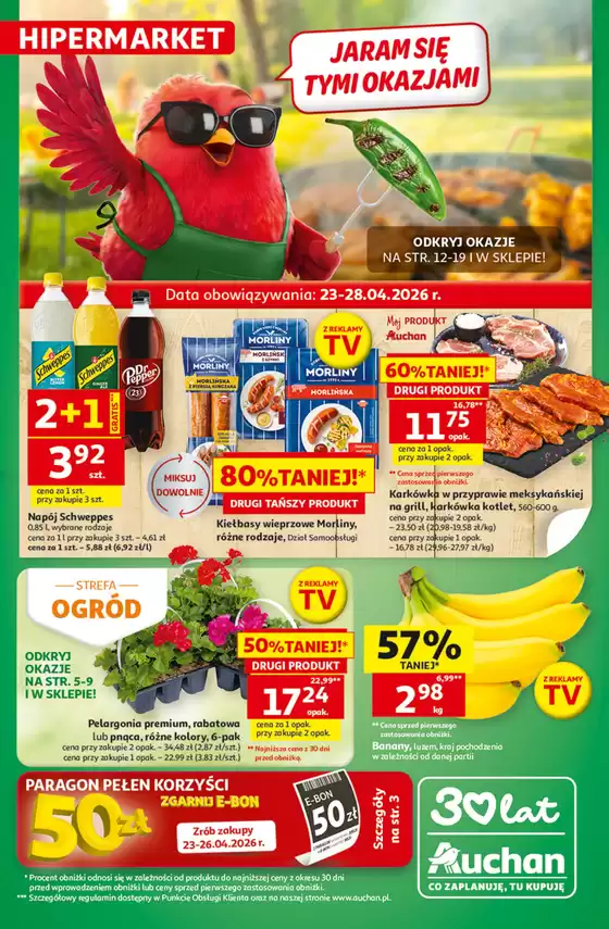 Katalog Auchan w: Zielona Góra | Gazetka Hipermarket Auchan Toruń Żółkiewskiego | 2026-04-23T00:00:00.000Z - 2026-04-28T00:00:00.000Z