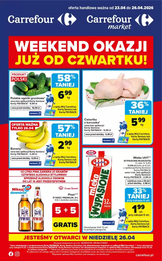 Katalog Carrefour w: Zielona Góra | Gazetka Weekend okazji już od czwartku | 2026-04-22T00:00:00.000Z - 2026-04-26T00:00:00.000Z