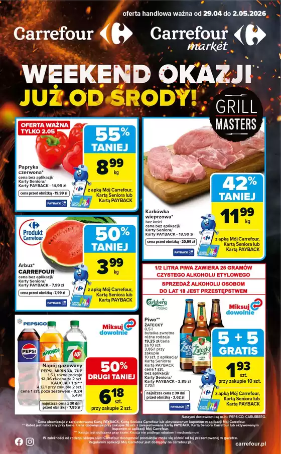Katalog Carrefour | Gazetka Weekend okazji już od środy | 2026-04-28T00:00:00.000Z - 2026-05-02T00:00:00.000Z