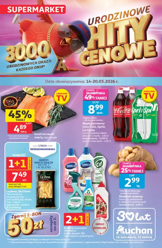 Katalog Auchan w: Banino | Gazetka 30 Lat Supermarket Auchan | 2026-05-14T00:00:00.000Z - 2026-05-20T00:00:00.000Z