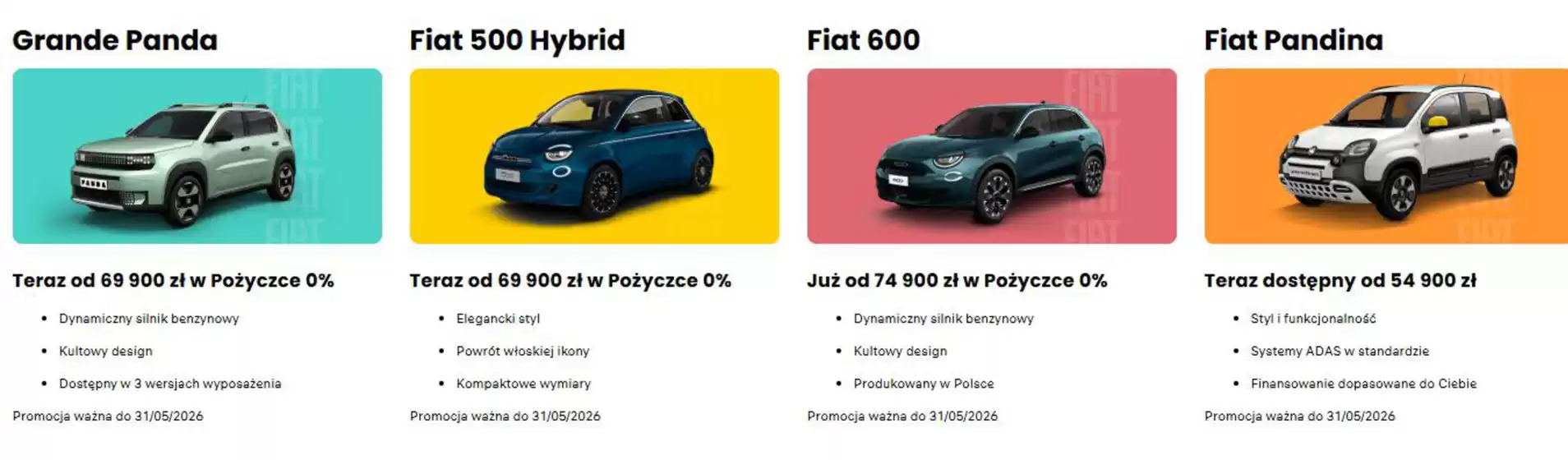 Katalog Fiat | Wszystkie promocje marki Fiat | 2026-05-13T00:00:00.000Z - 2026-05-31T00:00:00.000Z