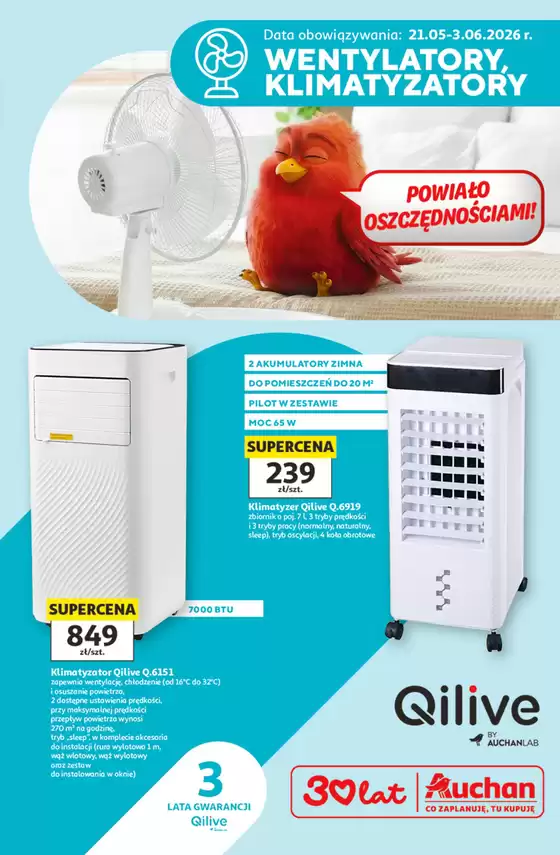Katalog Auchan w: Celestynów | Gazetka Wentylatory Hipermarket Auchan | 2026-05-21T00:00:00.000Z - 2026-06-03T00:00:00.000Z