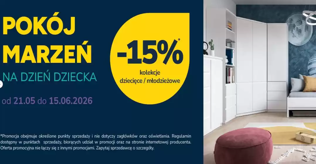 Katalog Meble Wójcik w: Lubań | Pokój marzeń Na dzień dziecka | 2026-05-21T00:00:00.000Z - 2026-06-15T00:00:00.000Z