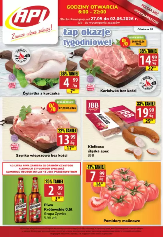 Katalog API MARKET w: Nowa Sól | Łap okazje tygodniowe! | 2026-05-28T00:00:00.000Z - 2026-06-02T00:00:00.000Z
