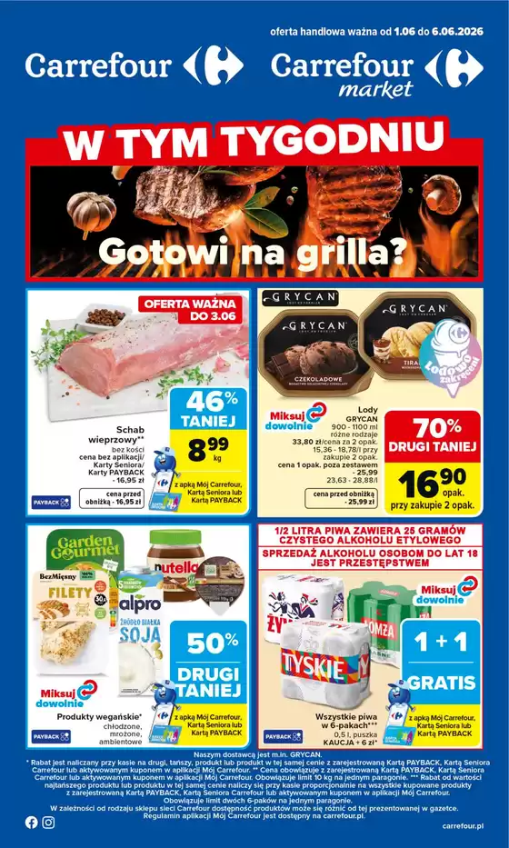 Katalog Carrefour w: Tyszowce | Gazetka Carrefour Market od poniedziałku | 2026-05-31T00:00:00.000Z - 2026-06-06T00:00:00.000Z