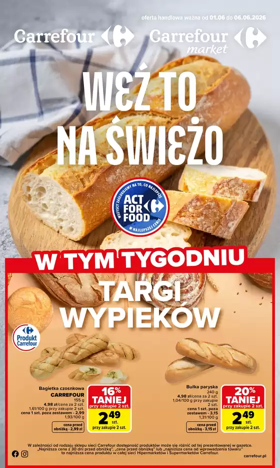 Katalog Carrefour w: Tyszowce | Gazetka Weź to na świeżo | 2026-05-31T00:00:00.000Z - 2026-06-06T00:00:00.000Z