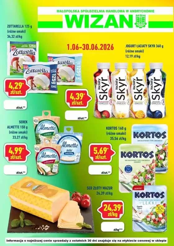 Katalog Wizan | Czwerwcowa prmocja nabiałowa w skepach wizan ! | 2026-06-01T00:00:00.000Z - 2026-06-30T00:00:00.000Z