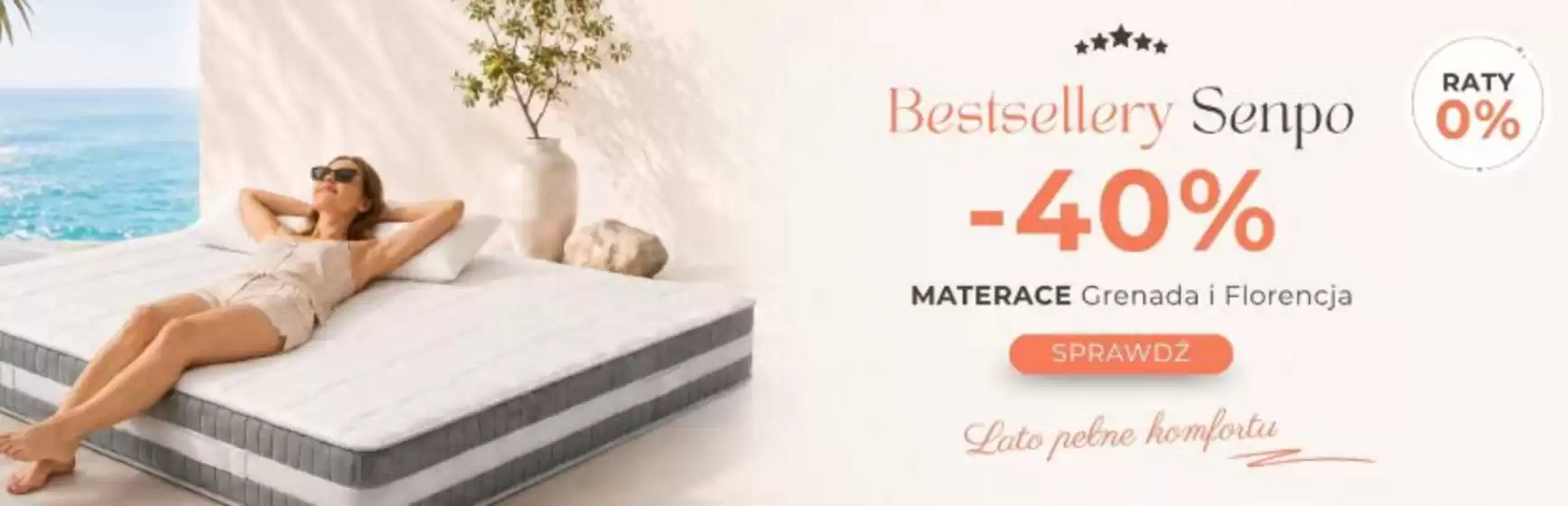 Katalog Senpo w: Sanok | Materace Florencja i Grenada 40% taniej! | 2026-06-03T00:00:00.000Z - 2026-06-21T00:00:00.000Z