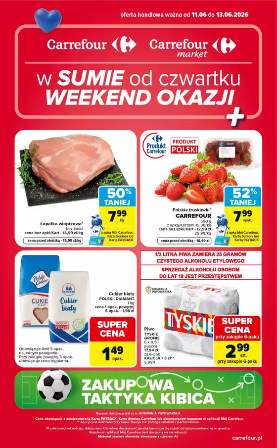 Katalog Carrefour Market | Gazetka Carrefour Market w SUMIE od czwartku WEEKEND OKAZJI | 2026-06-10T00:00:00.000Z - 2026-06-13T00:00:00.000Z
