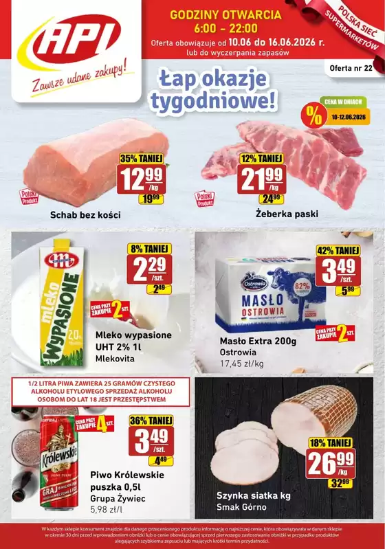 Katalog API MARKET w: Chorzelów | Łap okazje tygodniowe! | 2026-06-10T00:00:00.000Z - 2026-06-16T00:00:00.000Z