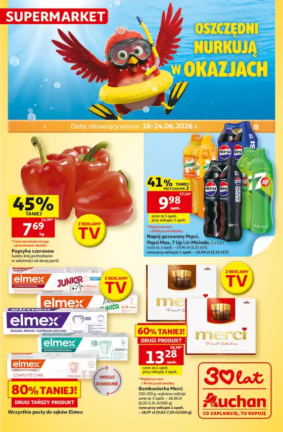 Katalog Auchan w: Kłobuck | Gazetka 30 Lat Supermarket Auchan | 2026-06-18T00:00:00.000Z - 2026-06-24T00:00:00.000Z