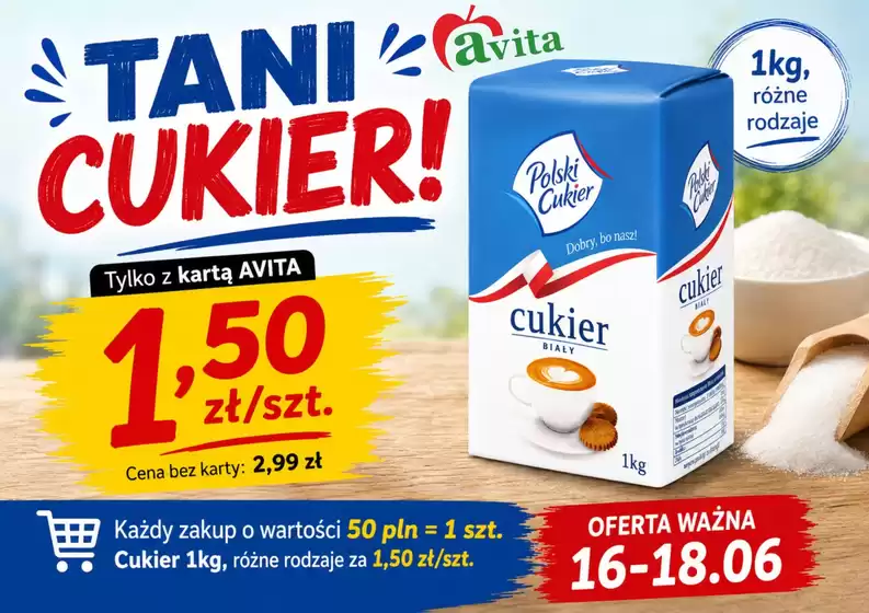 Katalog Avita w: Wola Filipowska | Już jest!!..Znowu.. Tani cukier w avicie | 2026-06-17T00:00:00.000Z - 2026-06-18T00:00:00.000Z
