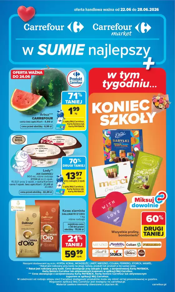 Katalog Carrefour | Gazetka Carrefour Market z SUMIE najlepszy od poniedziałku | 2026-06-21T00:00:00.000Z - 2026-06-28T00:00:00.000Z