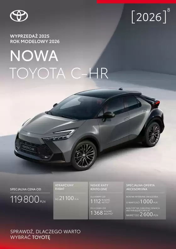 Katalog Toyota w: Warszawa | Spec toyota c hr 2026 | 2026-06-25T00:00:00.000Z - 2026-07-09T00:00:00.000Z