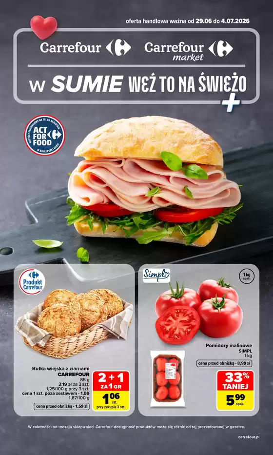 Katalog Carrefour Market | Gazetka Carrefour Market w SUMIE weź to na świeżo | 2026-06-28T00:00:00.000Z - 2026-07-04T00:00:00.000Z