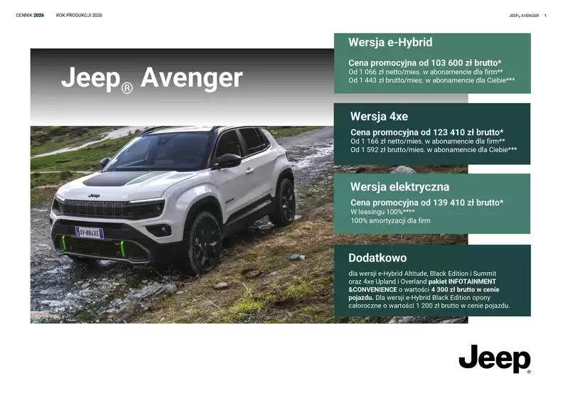 Katalog Jeep | ROK produkcji Jeep Avenger2026  | 2026-06-30T00:00:00.000Z - 2027-02-28T00:00:00.000Z