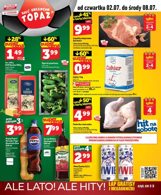 Katalog Topaz w: Tomaszów Mazowiecki | Topaz gazetka | 2026-07-02T00:00:00.000Z - 2026-07-08T00:00:00.000Z