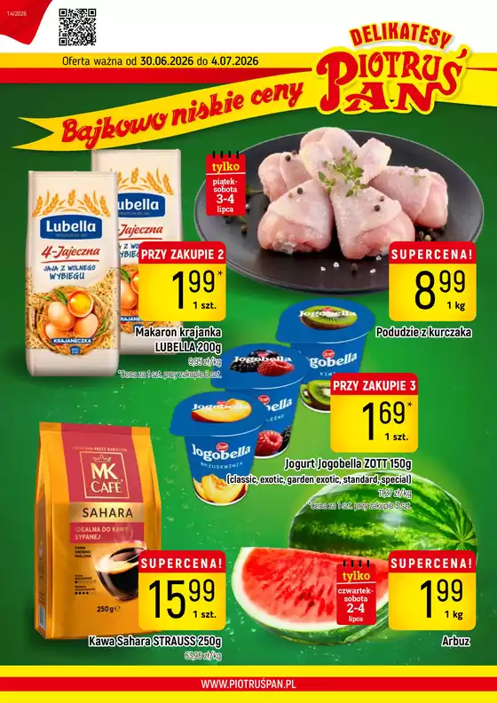 Katalog Delikatesy Piotruś Pan | Bajkowo niskie ceny | 2026-07-02T00:00:00.000Z - 2026-07-04T00:00:00.000Z