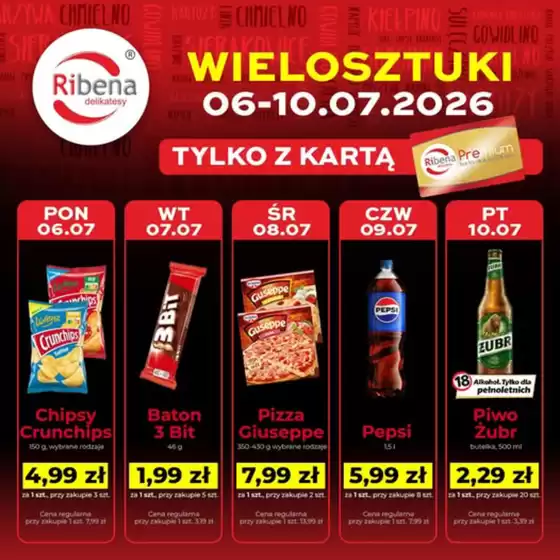Katalog Delikatesy Ribena | Sprawdź hity na ten tydzień i nie przegap swoich ulubionych produktów! | 2026-07-06T00:00:00.000Z - 2026-07-10T00:00:00.000Z