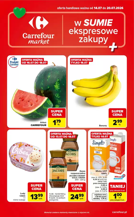 Katalog Carrefour Market w: Malbork | Gazetka Carrefour Market w SUMIE ekspresowe zakupy | 2026-07-13T00:00:00.000Z - 2026-07-20T00:00:00.000Z