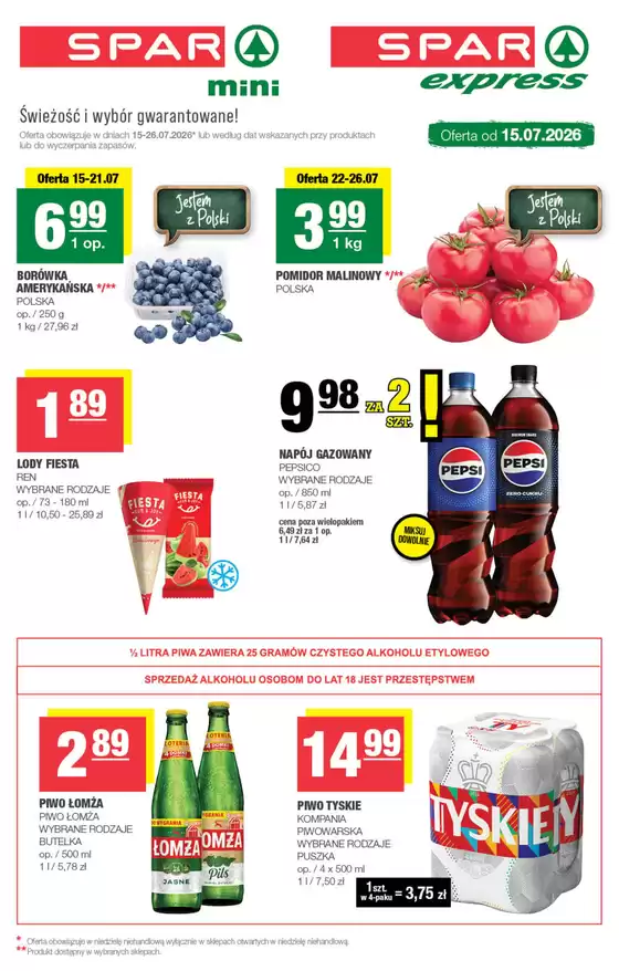 Katalog Spar w: Pabianice | T29 mini 2 | 2026-07-15T00:00:00.000Z - 2026-07-26T00:00:00.000Z