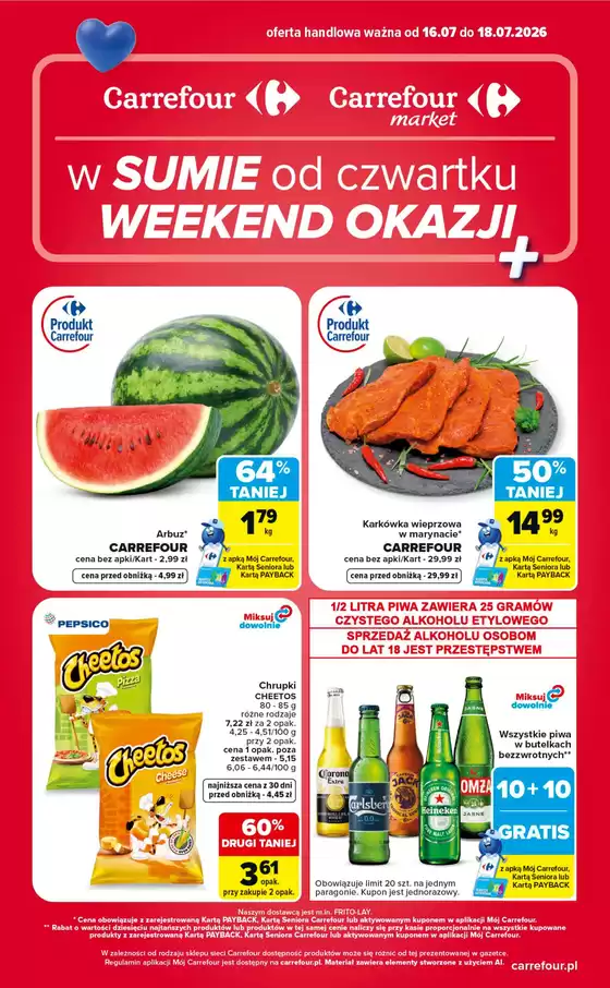 Katalog Carrefour Market w: Rychwał | Gazetka Carrefour Market w SUMIE od czwartku WEEKEND OKAZJI | 2026-07-15T00:00:00.000Z - 2026-07-18T00:00:00.000Z
