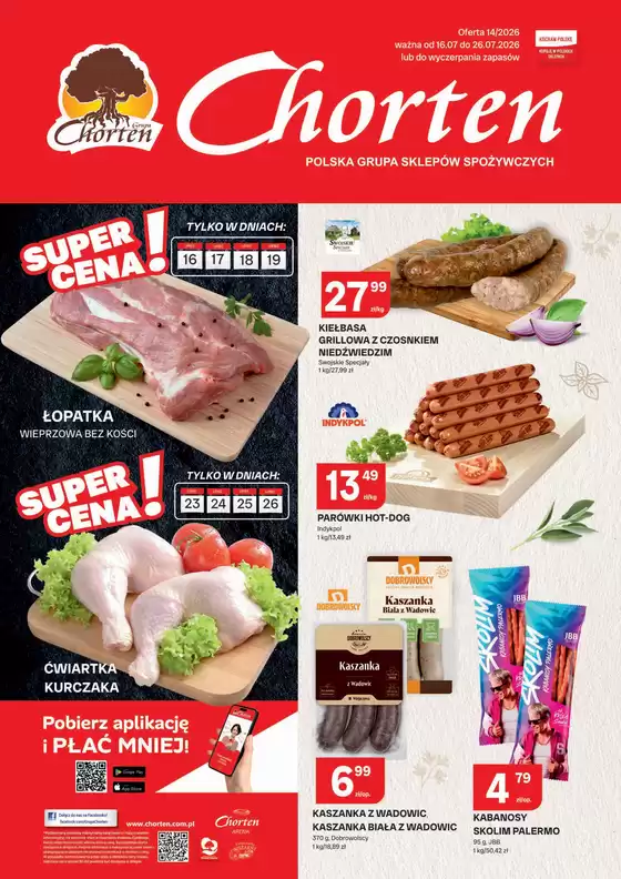 Katalog Chorten w: Legionowo | Plakat wędliny 14 | 2026-07-16T00:00:00.000Z - 2026-07-26T00:00:00.000Z