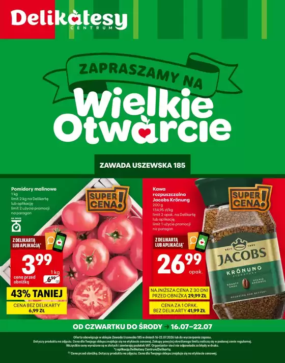 Katalog Delikatesy Centrum | Najlepsze oferty dla wszystkich łowców okazji | 2026-07-16T00:00:00.000Z - 2026-07-22T00:00:00.000Z