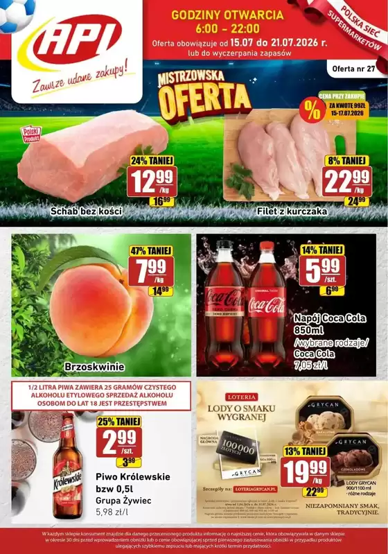 Katalog API MARKET w: Dębe Wielkie | Mistrzowska oferta | 2026-07-17T00:00:00.000Z - 2026-07-21T00:00:00.000Z