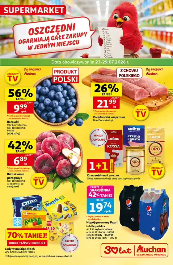Katalog Auchan w: Brudzeń Duży | Gazetka 30 Lat Supermarket Auchan | 2026-07-23T00:00:00.000Z - 2026-07-29T00:00:00.000Z