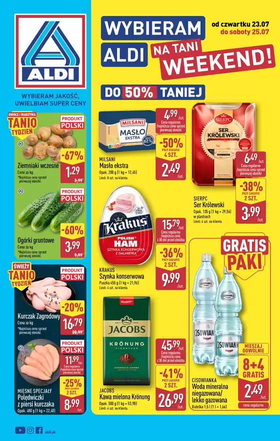 Katalog Aldi w: Płońsk | Świetne rabaty na wybrane produkty | 2026-07-23T00:00:00.000Z - 2026-07-25T00:00:00.000Z