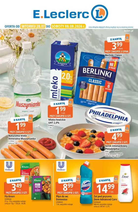 Katalog E.Leclerc | Świetna oferta dla wszystkich klientów | 2026-07-28T00:00:00.000Z - 2026-08-08T00:00:00.000Z
