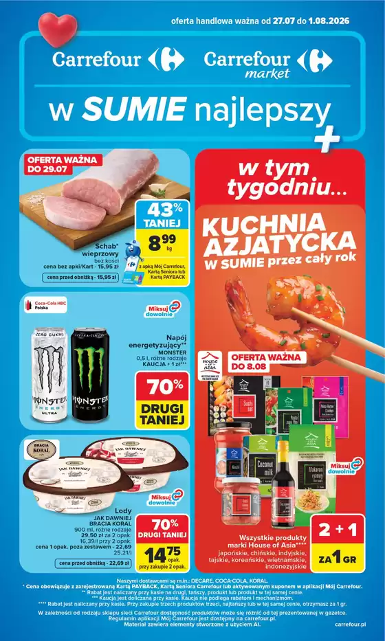 Katalog Carrefour w: Łaskarzew | Gazetka Carrefour Market w SUMIE najlepsz od poniedziałku | 2026-07-26T00:00:00.000Z - 2026-08-01T00:00:00.000Z