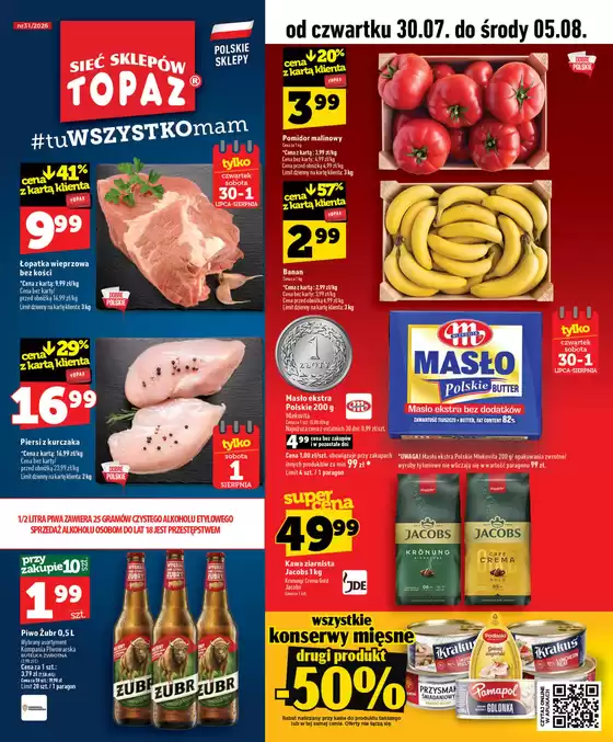 Katalog Topaz | Atrakcyjne oferty specjalne dla wszystkich | 2026-07-30T00:00:00.000Z - 2026-08-05T00:00:00.000Z