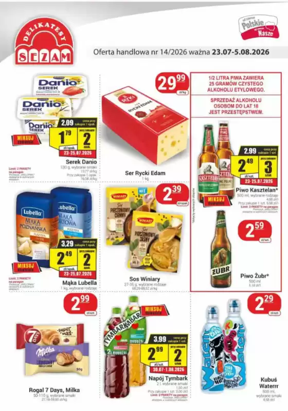 Katalog Delikatesy Sezam w: Ełk | Oferta handlowa nr 14/2026 ważna 23.07-5.08.2026 | 2026-07-28T00:00:00.000Z - 2026-08-05T00:00:00.000Z