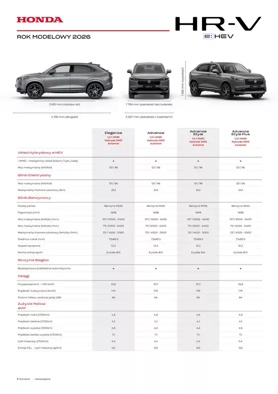Katalog Honda | HR V eHEV specyfikacja 2026 03 v2 | 2026-01-01T00:00:00.000Z - 2026-12-31T00:00:00.000Z