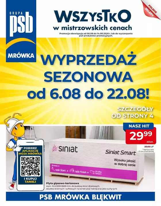 Katalog PSB Mrówka | Oszczędzaj teraz dzięki naszym ofertom | 2026-08-06T00:00:00.000Z - 2026-08-14T00:00:00.000Z