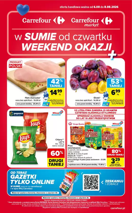 Katalog Carrefour Market | Gazetka Carrefour Market w SUMIE od czwartku WEEKEND OKAZJI | 2026-08-05T00:00:00.000Z - 2026-08-08T00:00:00.000Z