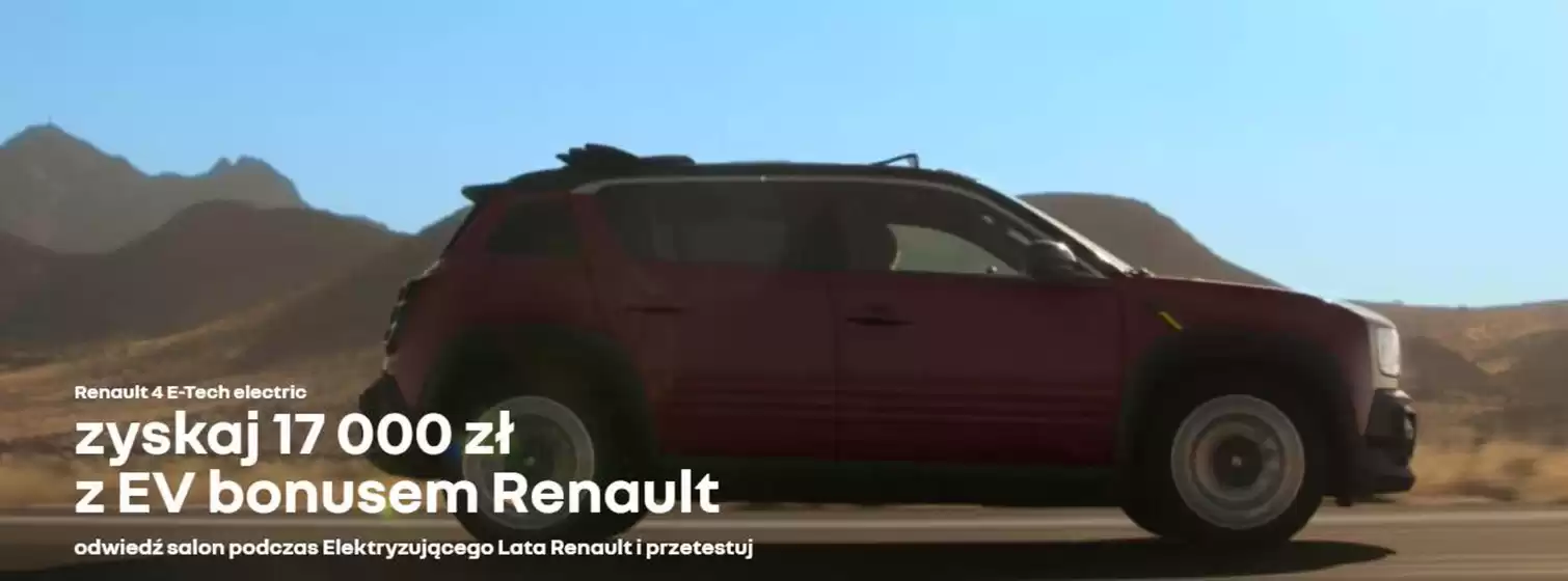 Katalog Renault | Renault 4 E-Tech electric zyskaj 17 000 zł | 2026-08-04T00:00:00.000Z - 2026-09-06T00:00:00.000Z