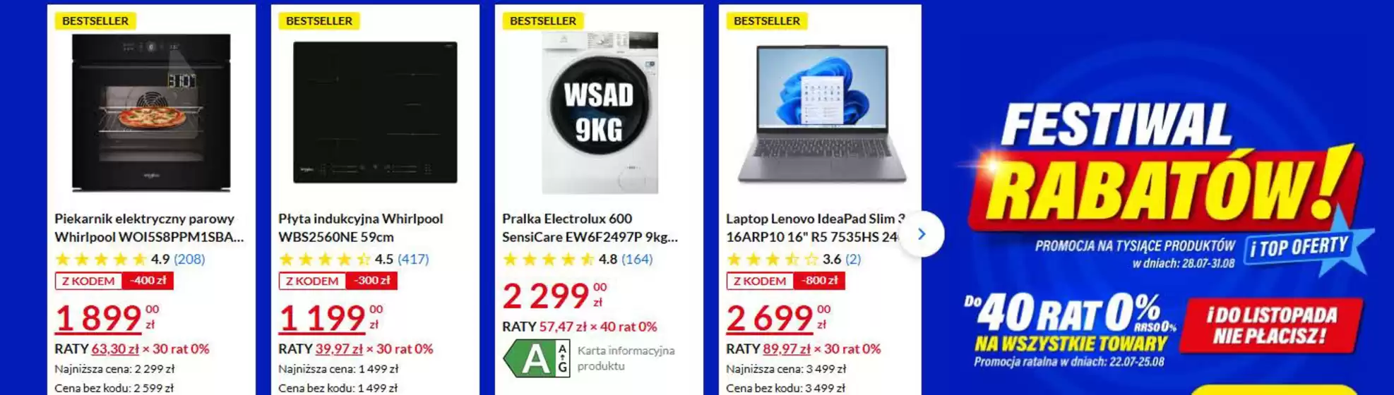 Katalog RTV Euro AGD | Festiwal rabatów | 2026-08-04T00:00:00.000Z - 2026-08-25T00:00:00.000Z