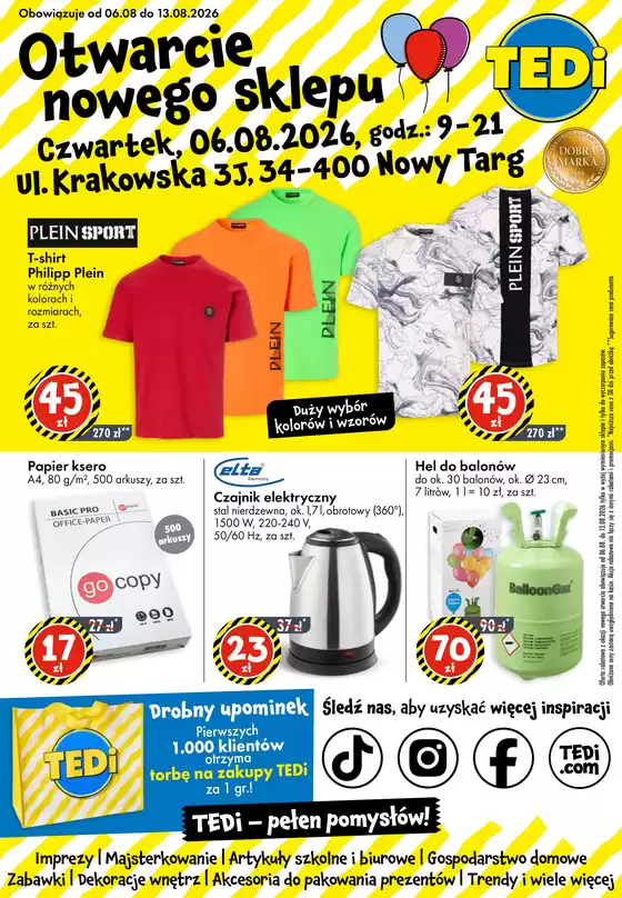 Katalog TEDi | Otwarcie Tedi w Nowym Targu | 2026-08-06T00:00:00.000Z - 2026-08-13T00:00:00.000Z