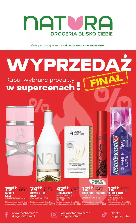 Katalog Drogerie Natura | Kupuj wybrane produkty w supercenach | 2026-08-06T00:00:00.000Z - 2026-08-24T00:00:00.000Z