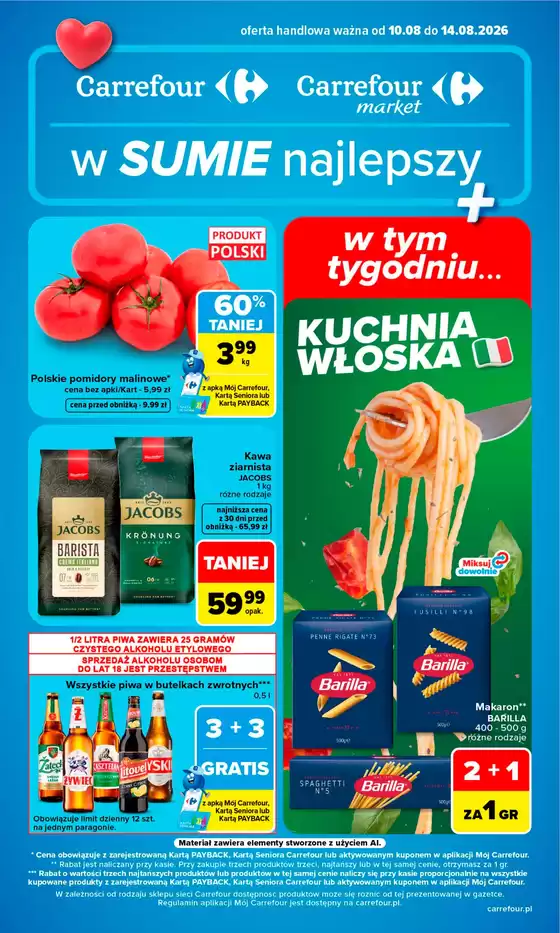 Katalog Carrefour w: Małomice | Gazetka Carrefour Market w SUMIE najlepszy od poniedziałku | 2026-08-09T00:00:00.000Z - 2026-08-14T00:00:00.000Z