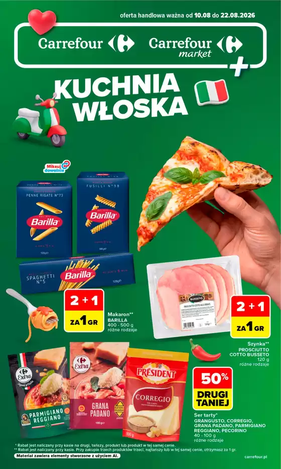 Katalog Carrefour w: Bytów | Gazetka Kuchnia włoska w SUMIE przez cały rok | 2026-08-09T00:00:00.000Z - 2026-08-22T00:00:00.000Z