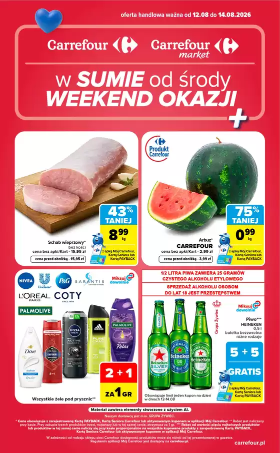 Katalog Carrefour Market w: Smolec | Gazetka Carrefour Market w SUMIE od środy WEEKEND OKAZJI | 2026-08-11T00:00:00.000Z - 2026-08-14T00:00:00.000Z