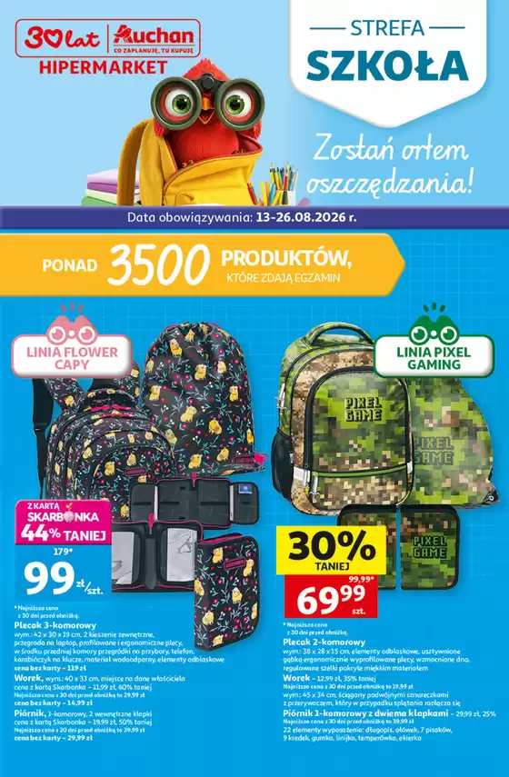 Katalog Auchan | Gazetka Szkoła Hipermarket Auchan | 2026-08-13T00:00:00.000Z - 2026-08-26T00:00:00.000Z