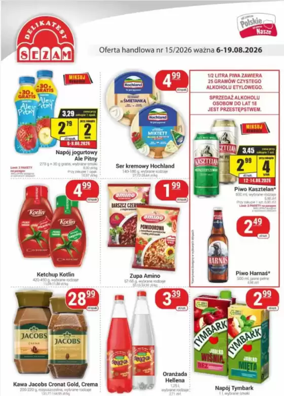 Katalog Delikatesy Sezam w: Ząbki | Oferta handlowa nr 15/2026 ważna 6-19.08.2026 | 2026-08-11T00:00:00.000Z - 2026-08-19T00:00:00.000Z